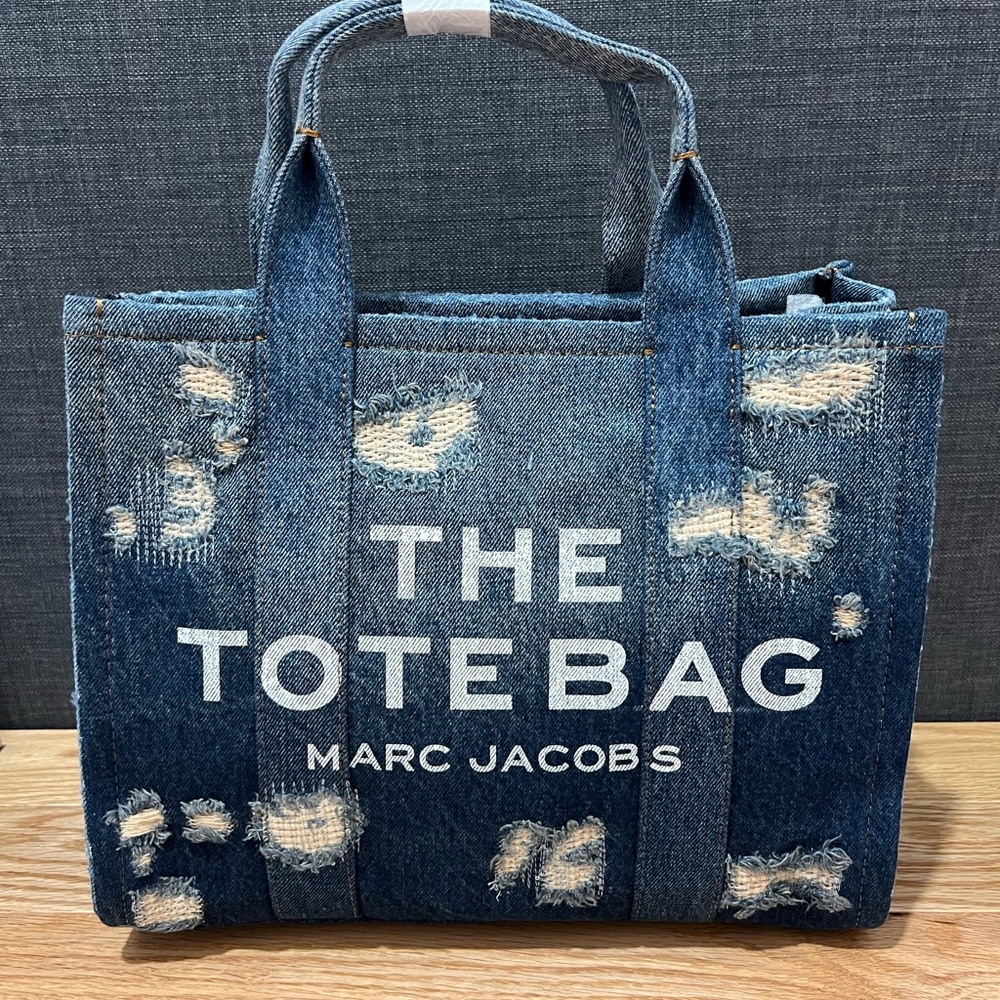 NWT Marc Jacobs rip and repair medium denim tote bag